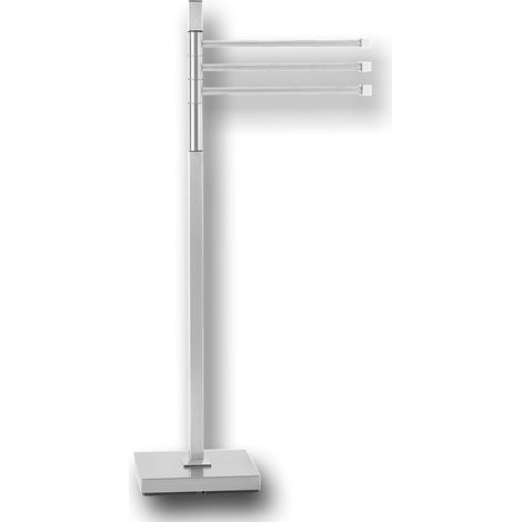 Porte-serviettes à poser inox, carré 3 bras orientable, hauteur 1030 mm
