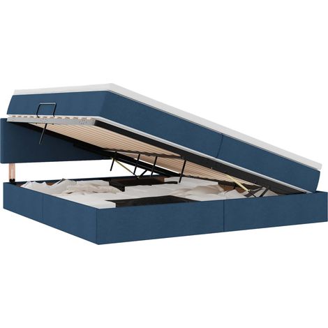 Maison Exclusive - LED-Speicherbett mit Matratze Blau 200 x 200 c