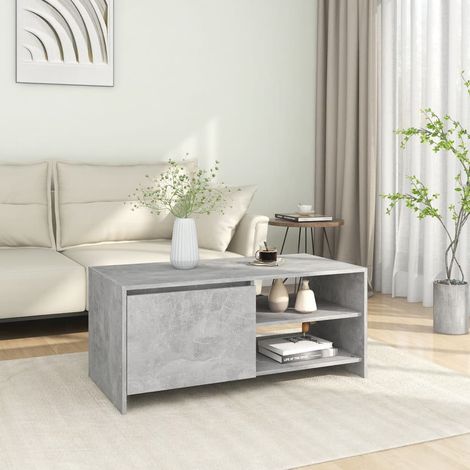 FIMEI Table basse Gris béton 102x50x45 cm Bois d'ingénierie (1/5)