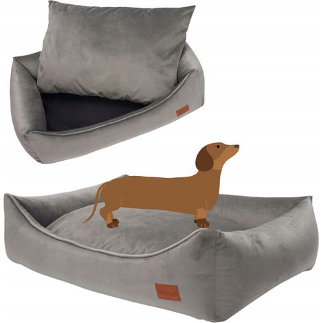 Divano letto con cuscino per cani 70x55x18cm Ukory minimalista GRIGIO (1/5)