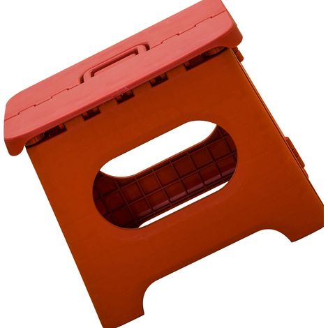 Tabouret pliant portable en plastique, tabouret de pêche d'extérieur, tabouret de train, petit tabouret, tabouret pour enfants de maternelle, tabouret bas pour adultes, grand modèle rouge rétro (1/5)