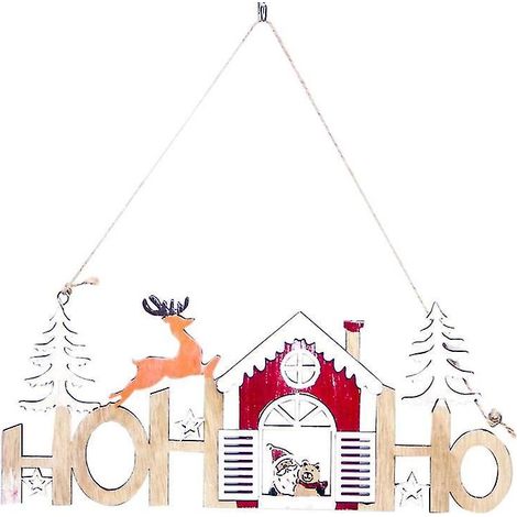 Weihnachtlicher, ausgehöhlter Türanhänger aus Holz (1/3)