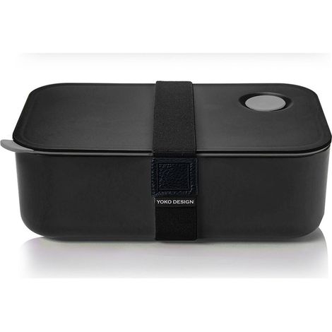 Yoko Design 1386 - Scatola per il pranzo ermetica in plastica, 19 x 6,5 x 12 cm, colore: Nero (1/3)