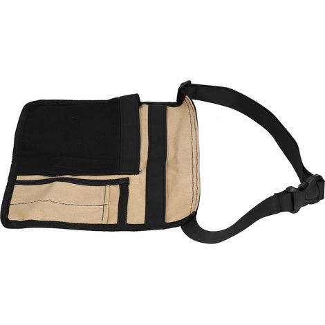 Sacoche banane légère multipoches en tissu Oxford pour outils de jardinage, d'escalade et d'activités de plein air (noir kaki) (1/5)
