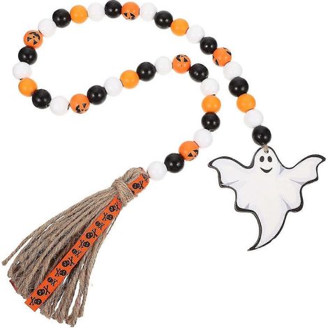 Perles en bois d'Halloween, style rustique, décoration murale de perles de prière de ferme (1/5)