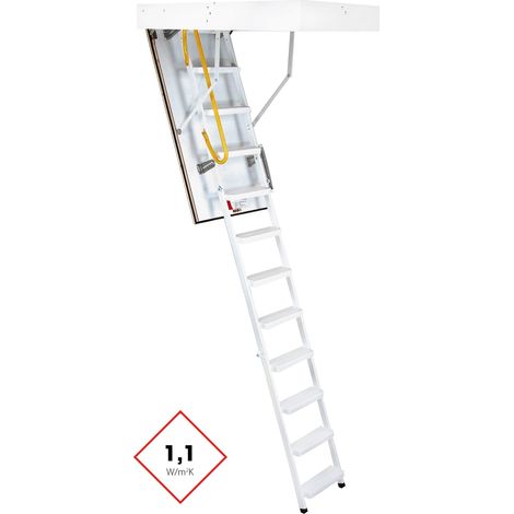 Minka Bodentreppe Steel mit U-Wert 1,1 W/m2K 275cm Raumhöhe 130x60cm Deckenöffnung