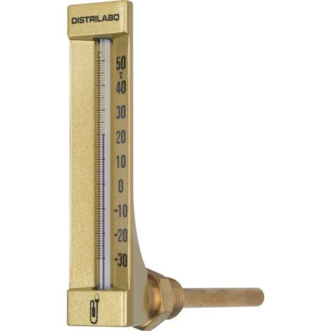 Thermomètre coudé boîtier aluminium pour climatisation - 100 mm - Distrilabo (1/3)