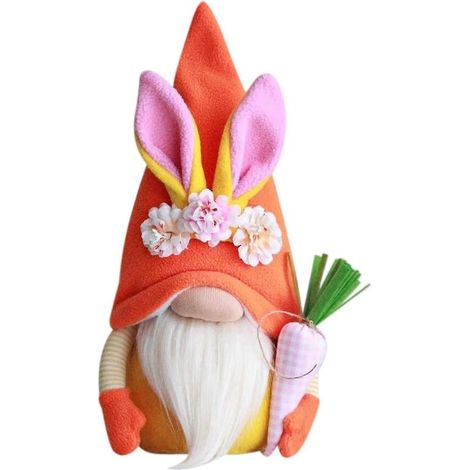 Décorations de Pâques 25-26 : Couple mignon debout, lapin, carotte, nain, poupée sans visage, décorations pour la maison (1/2)