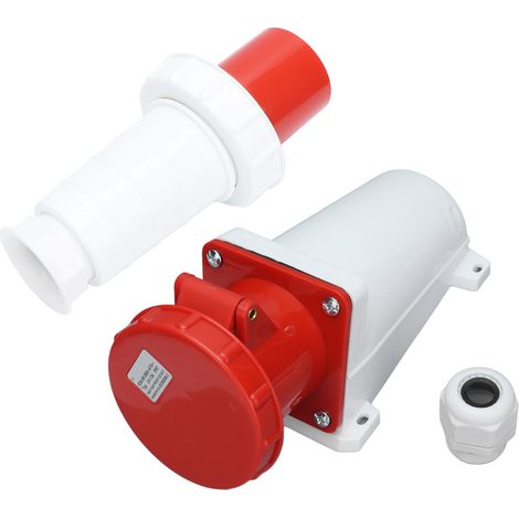 Prise étanche IP67 fiche industrielle avion montage surface 4 broches 3P+T 380V-415V 63A (1/5)