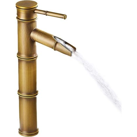 Wasserfallarmatur, Antikbronze, gewerblich, modern, polierter Edelstahl