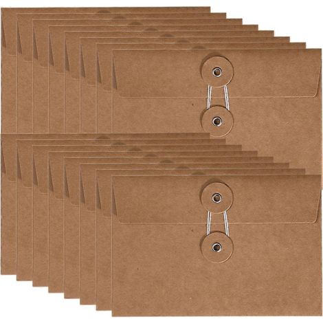 Lot de 20 pochettes de rechange en papier kraft brun, porte-documents, organiseurs, enveloppes de vœux-17X11.5CM-Brown