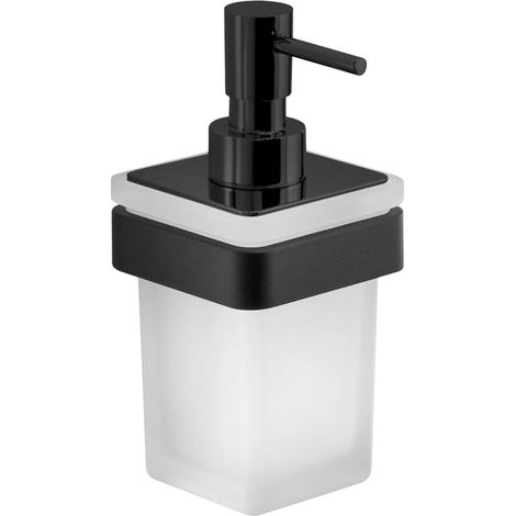 Sapho Gedy Samoa - Dosificador de jabón con soporte, cristal esmerilado/negro mate A88114 (1/5)