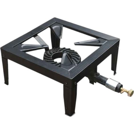 Cocina de gas de acero pintado de 30x30 cm con quemador de hierro fundido y regulación potencia 8,5 Kw consumo 617 g/h