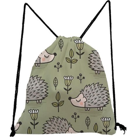 Sac à dos à cordon en forme de hérisson, imperméable et léger, idéal pour le yoga, la salle de sport, la natation et les voyages. (1/5)