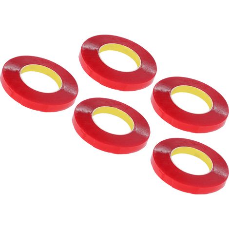 rouleaux de ruban adhésif double face acrylique, épaisseur 0,1 mm, largeur 15 mm, longueur 10 m, amovible et résistant. (1/5)