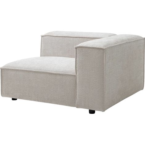 Fauteuil d'angle droit en tissu chenille beige RUZOLO (1/4)