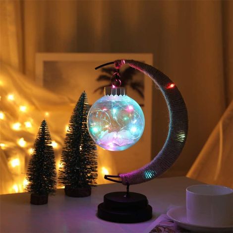 LED-Mondkugellampe, Wunschkugel-Tischlampe, dekorative Lampe, Führungslinien, bunte Dekoration, Nachtlicht (1/5)