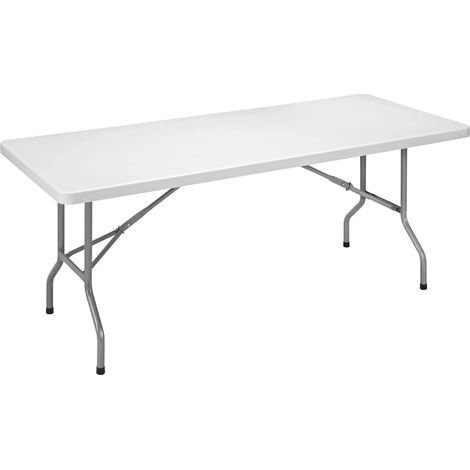 Table pliante multifonctionnelle 180 x 75 x 74 cm avec fixateur de pliage automatique et poignée de déplacement