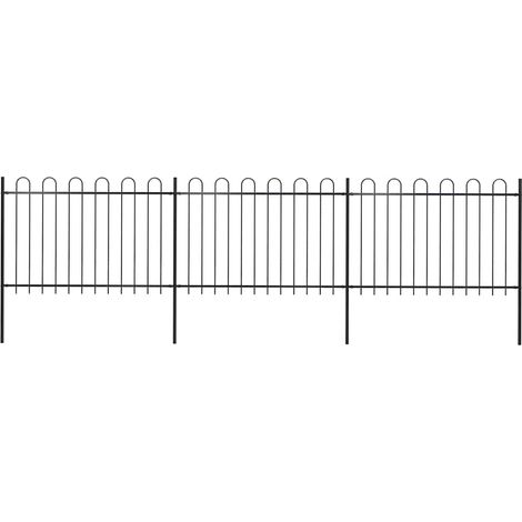 Clôture de jardin-Grillage de jardin avec arceau en acier 537 x 120 cm Noir (1/5)