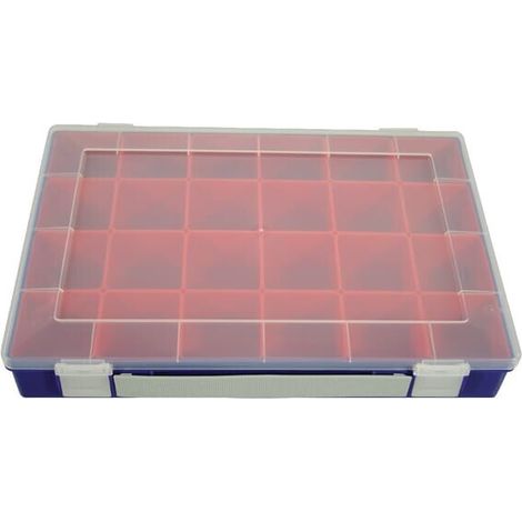 Caja de surtido con 24 compartimentos de polipropileno azul'335 x 225 x 55 mm H眉nersdorff H脺NERSDORFF WE6009 24