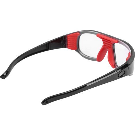 Lunettes de protection polycarbonate pour sports intenses, ajustables basketball/football (noir-rouge) (1/5)