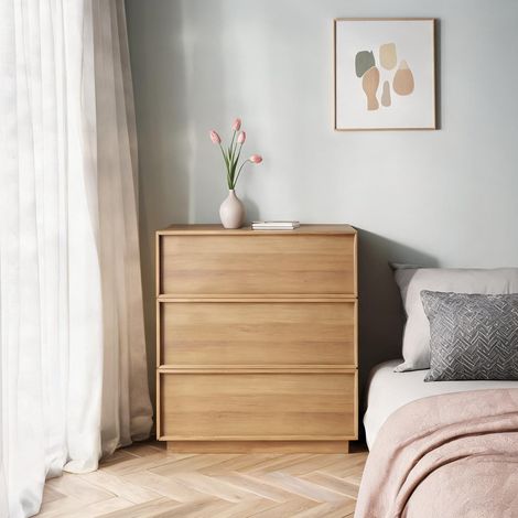 Commode oak en mDF panneau de particules 80 x 48 x 78 cm (1/5)