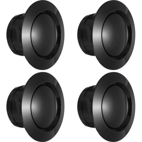 4 Inch Round Air Vent, 4pcs ABS Adjustable Soffit Exhaust Vent Cover Ceiling Wall Air Diffuser Pour Home Living Room Kitchen Office Inline Duct Fan Outlet, Black (1/5)