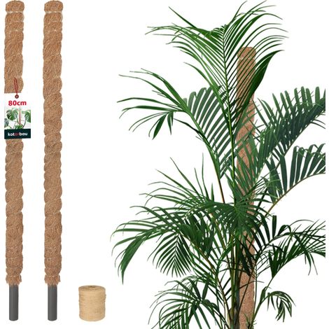 KOTARBAU® 2 pcs Tuteur Plante - Tuteur Coco - ⌀ 2.5 x 80 cm - Fibre de Coco - Tuteurs pour Monstera - Marron - pour Plantes Grimpantes (1/5)