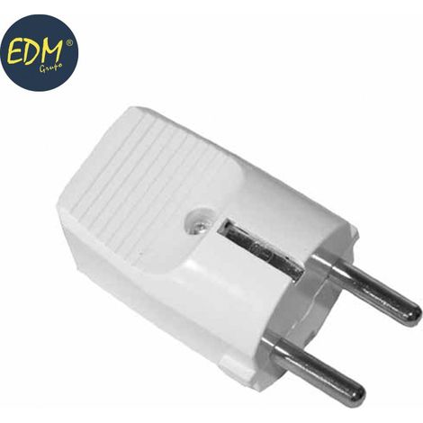 Schuko-EDM-Stecker 10/16 A T/TL 4,8 mm weiß (geschrumpft)