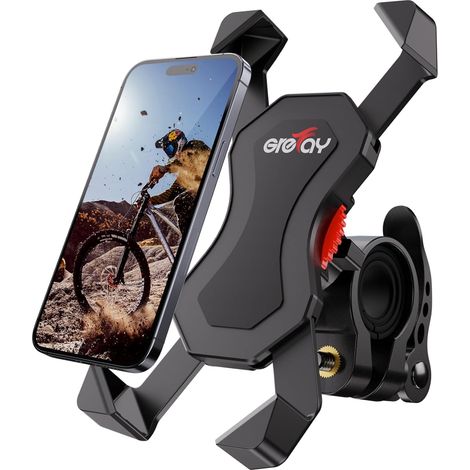 Support Téléphone Vélo Moto Porte Telephone Velo Universel Support Telephone Trotinette Electrique, Scooter, VTT avec 360° Rotation pour 3,5 à 6,5 Pouces GPS pour Smartphones Autres Appareils (1/5)