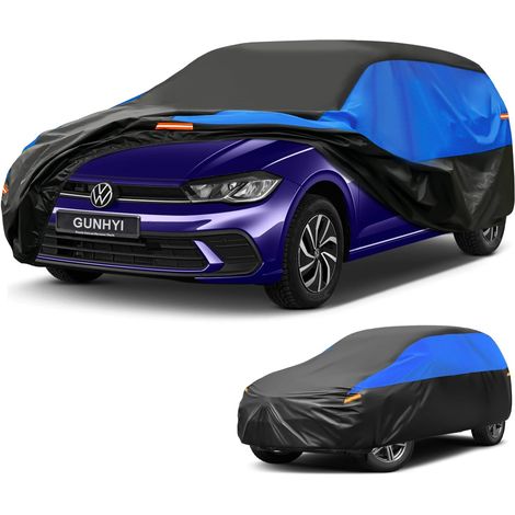 Housse de Voiture Imperméable et Respirante, Bâche pour VW Polo Volkswagen Polo, Housse de Voiture Noire et Bleue, Bâche de Garage Complète pour Protéger de la Pluie, du Soleil et.,Convient pour VW Po (1/5)