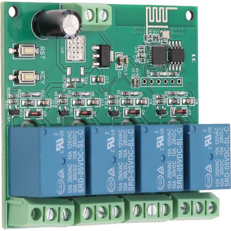Module relais 4 canaux avec puce ESP8266, contrôle sans fil WiFi, carte relais quadruple pour équipements électroniques, 5 V CC (1/5)