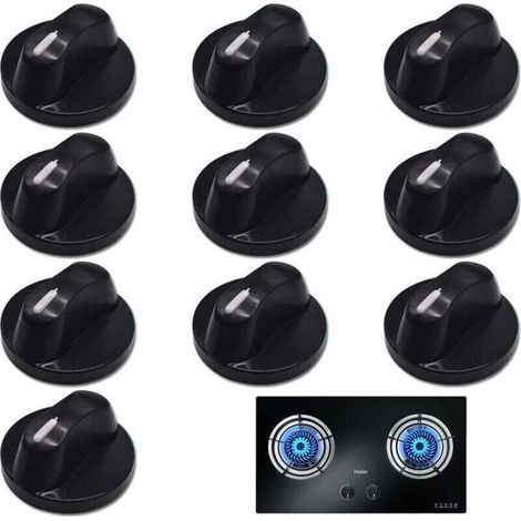 10 boutons de commande universels, plastique durable, trou 8 mm, pour cuisinière à gaz, four et micro-ondes