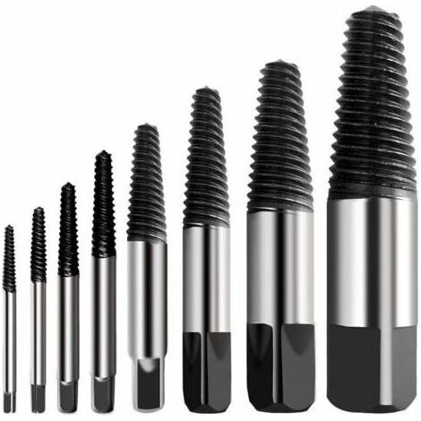CHOYCLIT Extracteur de Vis Cassé Extracteur de Vis Multi éclaté Kit Dureté en Acier Inoxydable Extracteur de Boulon de Vis Cassé Facile à Décoller Convient pour Enlever des Vis Endommagées (8pcs) (1/5)