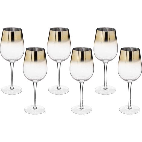 Secret-de-gourmet Arya Lot de 6 Verres à Vin Doré 38 cl (1/2)