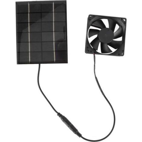 Ventilateur Alimenté par Panneau Solaire, 6 V 2 W 3,15 Pouces Mini Ventilateur D'extraction à énergie Solaire pour Serre, Niches, Poulaillers, Abris, Maisons pour Animaux de Compagnie A