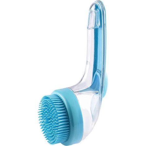 Brosse de bain pour chien avec distributeur de savon, brosse de toilettage ergonomique pour un nettoyage en profondeur et un bain massant (1/4)