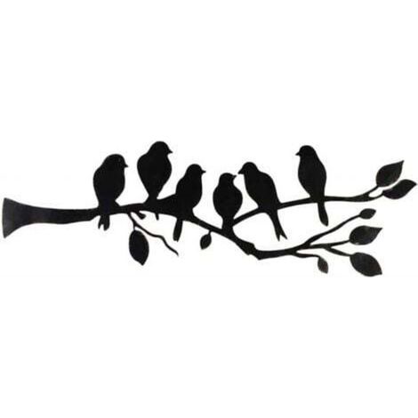 Tenture murale en métal oiseau décoration murale feuilles et oiseaux sculpture en métal silhouette d'oiseau tenture murale (1/5)