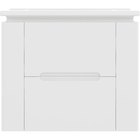 Mobile bagno sospeso con lavabo integrato in ceramica 61 x 46 x 48,5 cm bianco (1/5)
