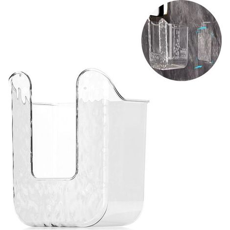 Portarotolo di carta igienica con porta salviettine umidificate. Non è necessaria la foratura. Colore bianco. Montaggio a parete o autoadesivo. Portarotolo di carta igienica trasparente per il bagno. (1/5)
