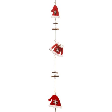 Ghirlanda natalizia rossa cappello e cappotto 150 cm - Atmosphera créateur d'intérieur