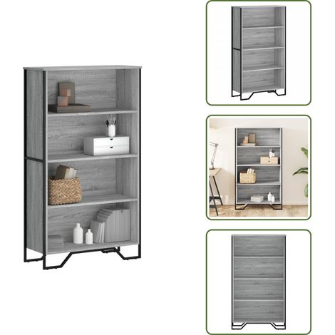 vidaXL Bücherregal Grau Sonoma 80x31x137,5 cm Holzwerkstoff (1/5)