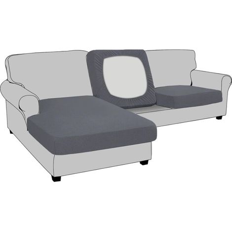 Housse de Coussin Extensible de canapé Housse de Protection pour Meubles Housse de siège de canapé Couvre pour Canapé Protege de Meubles Antipoussière (Grand 2 Places,Gris foncé)