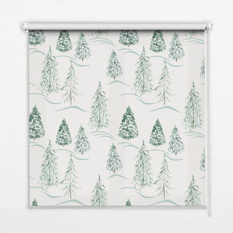 Tenda a Rullo Interna per Finestra - Tenda Filtrante Luce - Tenda Privacy - Tenda Decorativa Rettangolare - Rullo per Interni - (70 cm x 140 cm) - Alberi