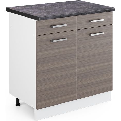 Mobiletto base per cucina R-Line, Grigio, 80 cm , PL Antracite, Vicco (1/4)