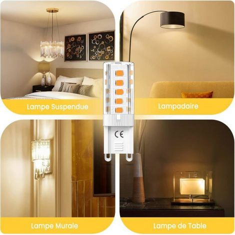 10pcs Ampoule G9 LED Dimmable 5W Blanc Chaud 3000K Ampoules LED G9 Équivalent Halogène 50W AC110/220V [Classe énergétique F] (1/4)