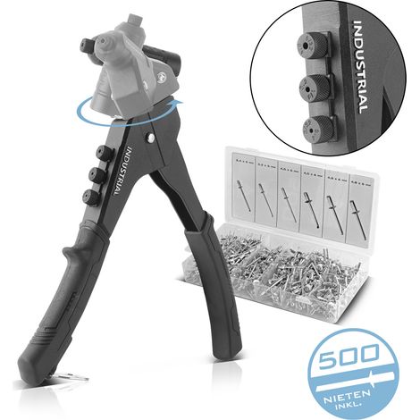 STAHLWERK Set di pinze per rivettare Pinze per rivettare cieche a 360°