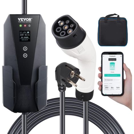 Conducteurs de VE, chargeur EV portable Type 2 facile à utiliser, 16 A 3,68 kW IP66 avec prise CEE 7/7 (1/5)