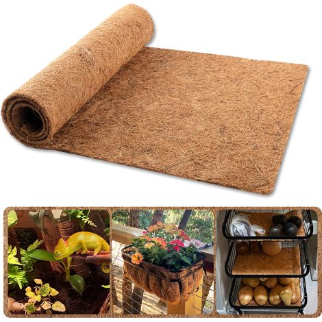 Rouleau de doublure en Coco naturel 100x30cm, feuilles de doublure en fibre de coco, tapis de Coco pour décoration de jardin, coussin pour animaux (1/5)