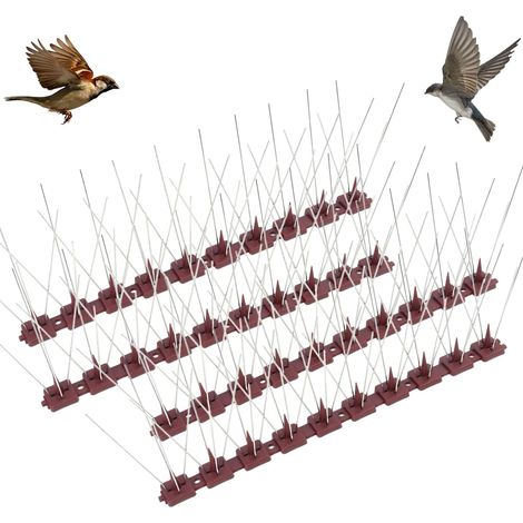 Anti-Tauben-Spike, Kunststoff, Edelstahl, Anti-Tauben-Spike, Taubenabwehr, Vogelscheuche, Vogelabwehr, Vogelscheuche, Vogelabwehr, Katzenbalkon, Garten, 4 Stück, 1,2 m